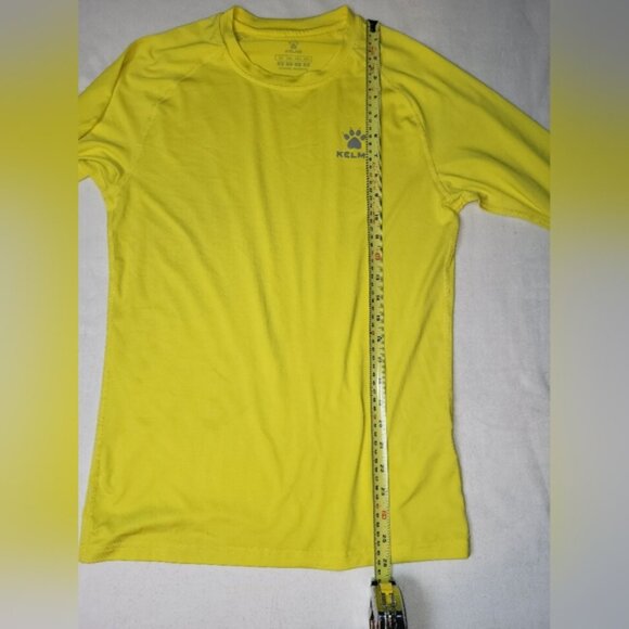 Kelme Men's Soccer Training Shirt Size Small Moisture Wicking Yellow - Picture 3 of 6